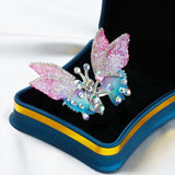 Butterfly Hair Clips – Women's, Moving Wings, Rhinestone Sparkle & 8-Pack