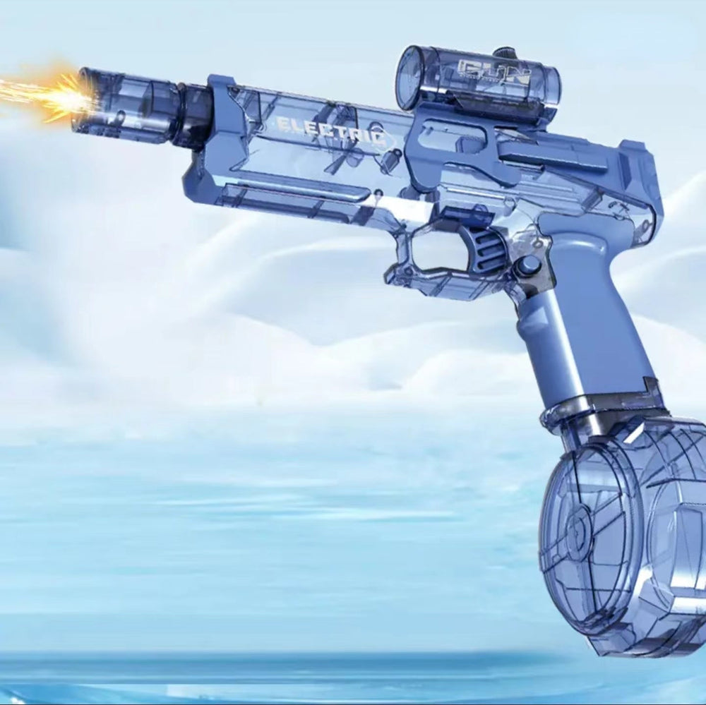 LED Water Gun with Silencer – USB Rechargeable, Removable Tank & Long Range