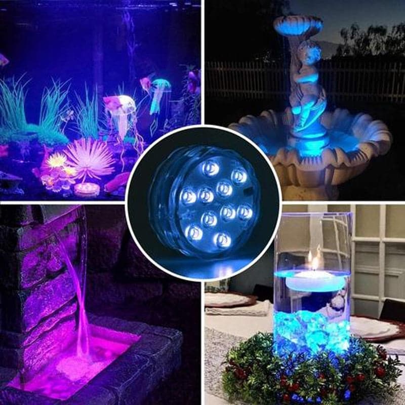 Submersible LED Pool Lights – IP68 Waterproof, 16 RGB Colors, Remote, 3-Pack