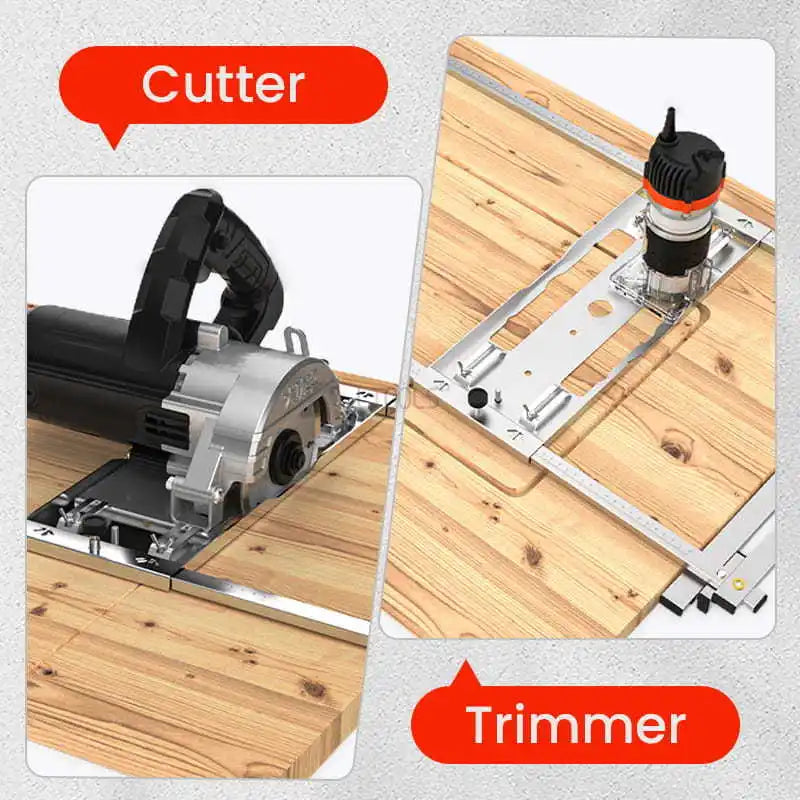 Circular Saw Guide Rail – 0–320mm Adjustable, Stainless Steel, Dust Adapter