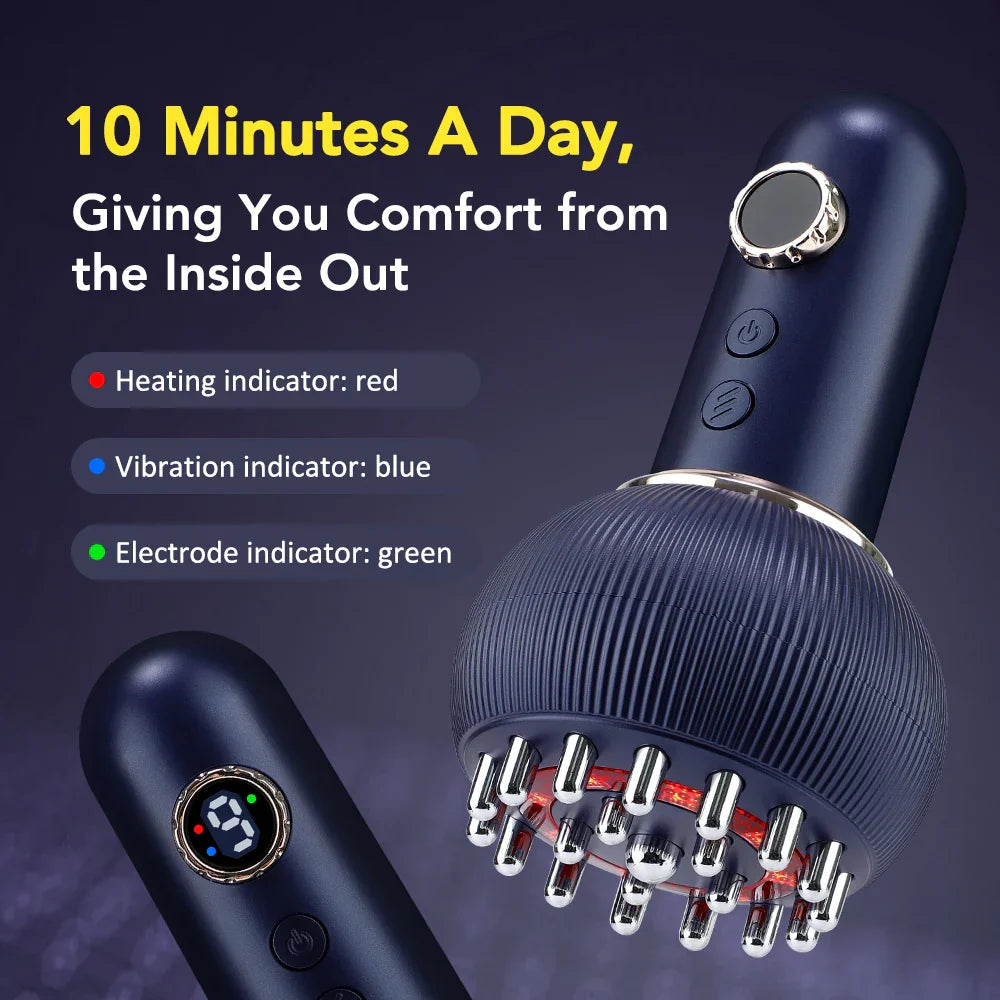 Heated Vibration Massager – Red Light Therapy, Rechargeable & Digital Display