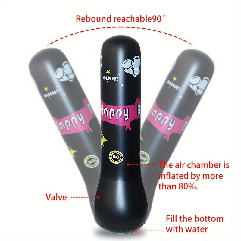 Inflatable Kids Punching Bag – 120cm, PU Leather & Includes Boxing Gloves
