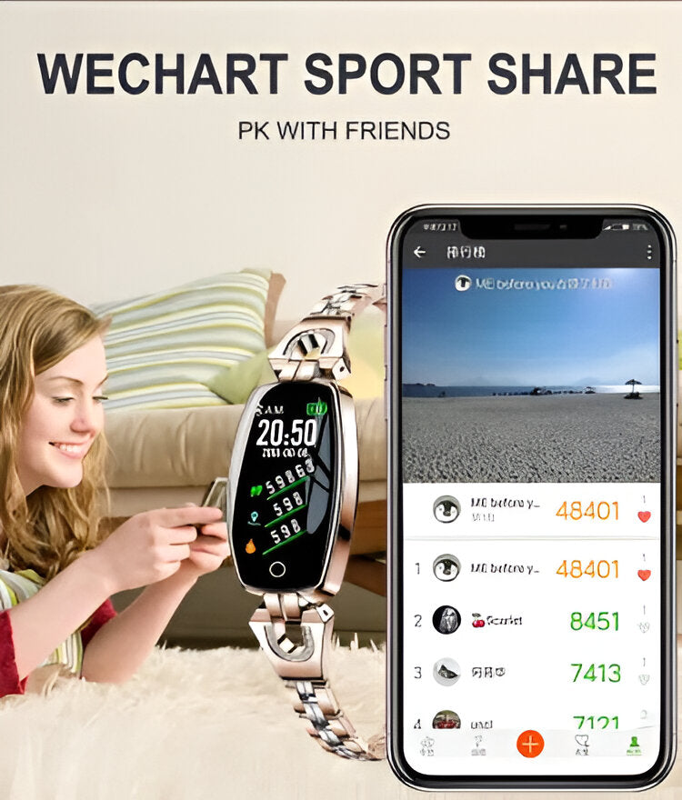 Smart Fitness Tracker Watch – Women's, Heart Rate Monitor & Sleep Tracking