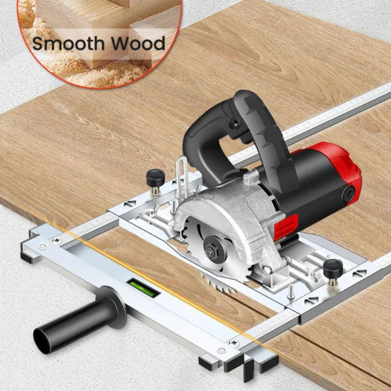 Circular Saw Guide Rail – 0–320mm Adjustable, Stainless Steel, Dust Adapter
