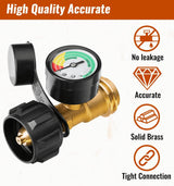 Propane Tank Gas Gauge – Level Indicator, Leak Detector, QCC Type 1 for BBQ & Camping