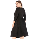 Plus Size Elegant Glitter Wrap Dress - Autumn Charm Collection
