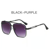 Oversized Retro Sunglasses – UV400 Protection, Metal Frame, Gold Accents, Unisex