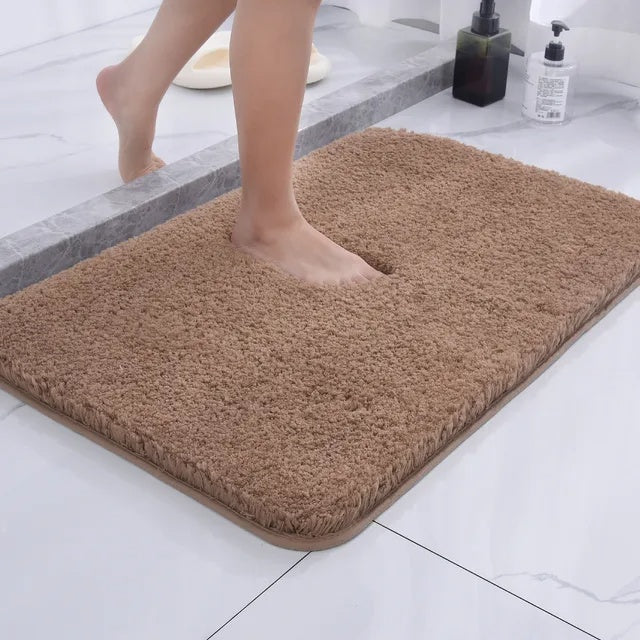 Non-Slip Microfiber Bath Mat – Absorbent, Machine-Washable & Rubber Backing