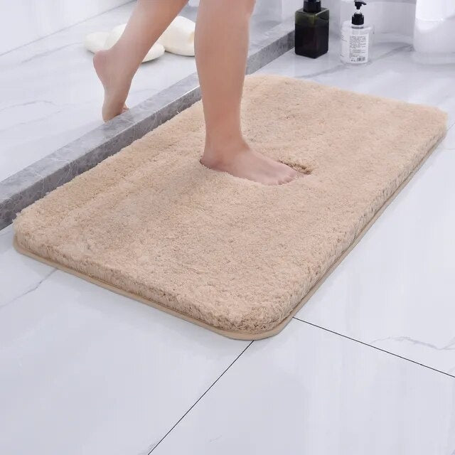 Non-Slip Microfiber Bath Mat – Absorbent, Machine-Washable & Rubber Backing