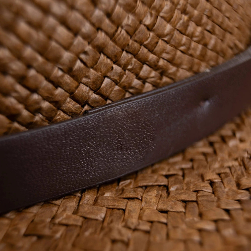 Modern Minimalist Straw Fedora Hat – Coffee | Bowlift