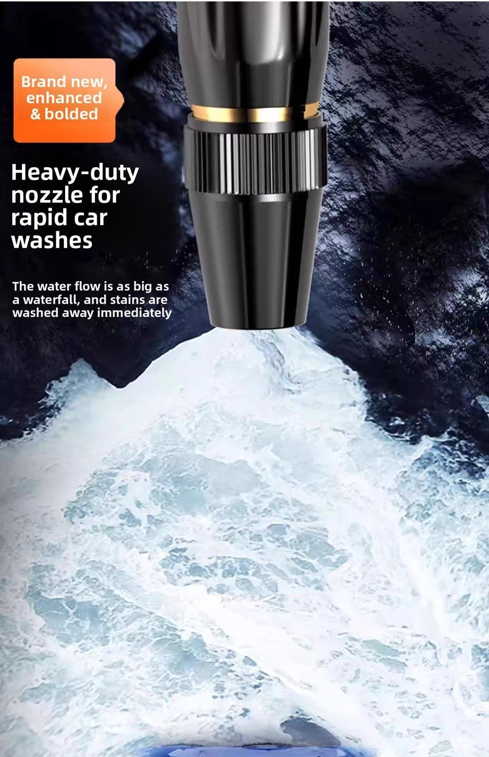 High-Pressure Hose Nozzle – Dual Spray Modes, Stainless Steel & Ergonomic Grip