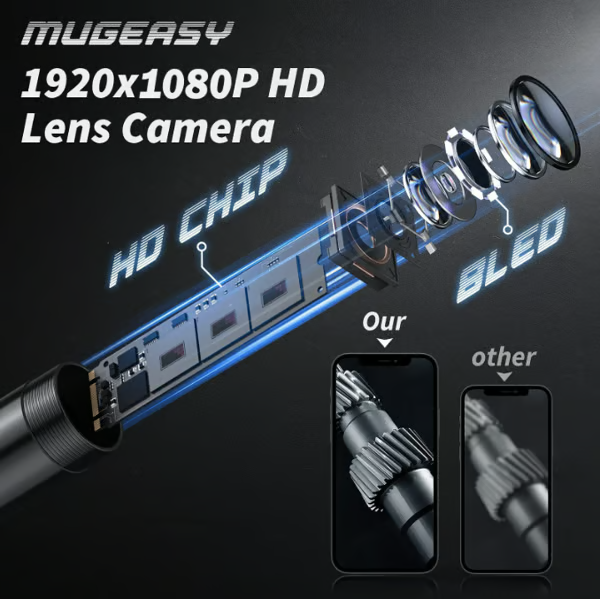 Smartphone Endoscope Camera – 1080p HD, 5m Flexible Cable, 8 LEDs & Waterproof