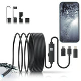 Smartphone Endoscope Camera – 1080p HD, 5m Flexible Cable, 8 LEDs & Waterproof