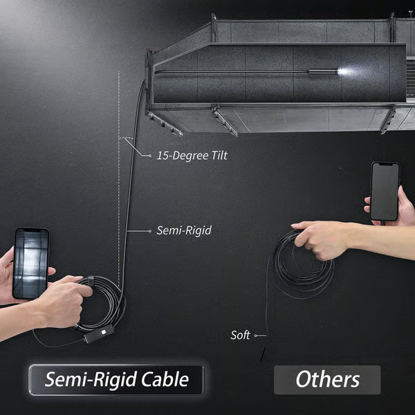 Smartphone Endoscope Camera – 1080p HD, 5m Flexible Cable, 8 LEDs & Waterproof