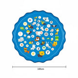 Inflatable Splash Pad – Animal Letters Design, Non-Slip Surface & Two Size Options