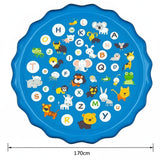 Inflatable Splash Pad – Animal Letters Design, Non-Slip Surface & Two Size Options