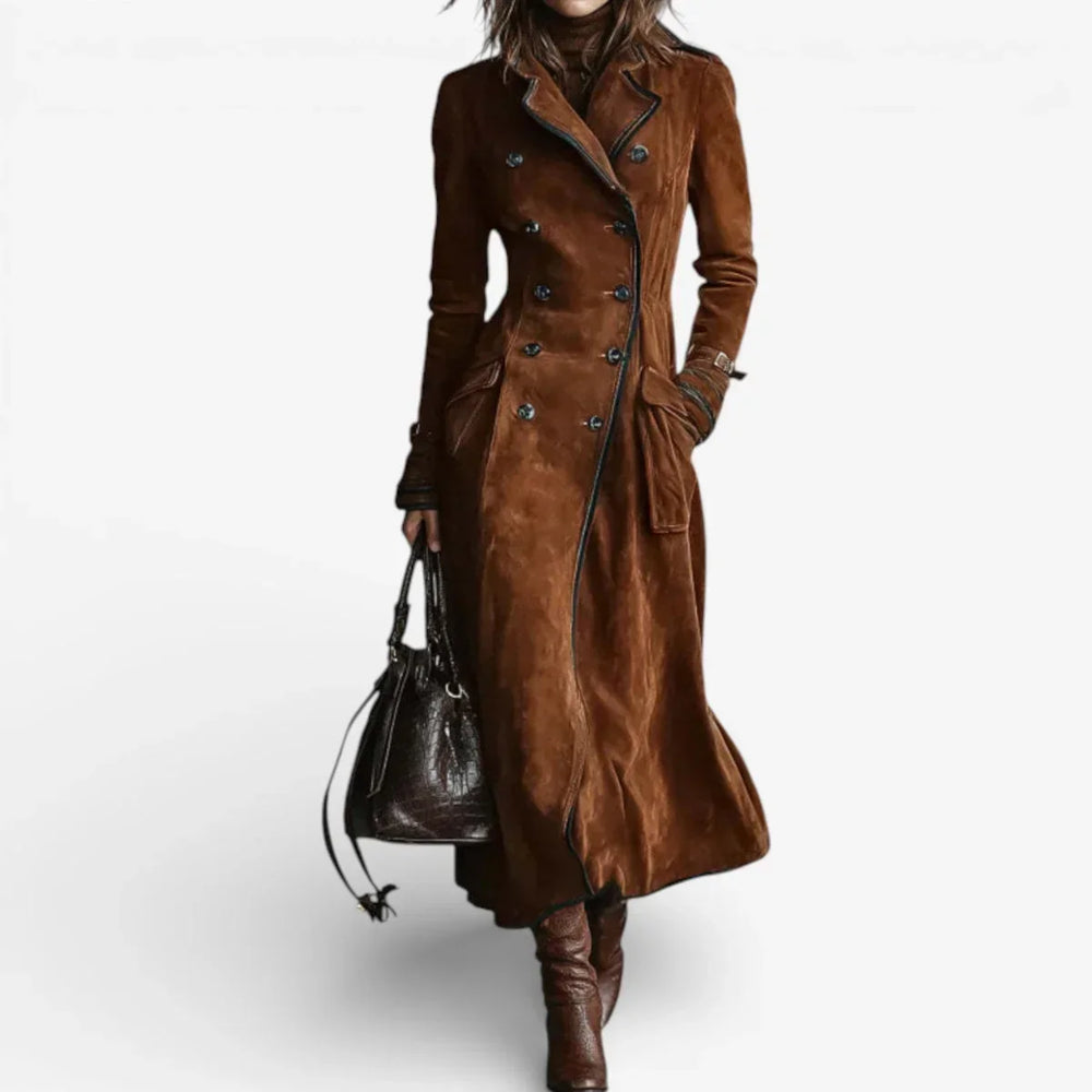Women's double-breasted trench coat, view 1
