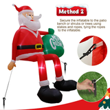 8FT Giant LED Climbing Santa Inflatable - Premium Outdoor Christmas Decoration for Festive Holiday Cheer