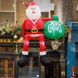 8FT Giant LED Climbing Santa Inflatable - Premium Outdoor Christmas Decoration for Festive Holiday Cheer
