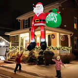 8FT Giant LED Climbing Santa Inflatable - Premium Outdoor Christmas Decoration for Festive Holiday Cheer