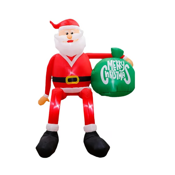 8FT Giant LED Climbing Santa Inflatable - Premium Outdoor Christmas Decoration for Festive Holiday Cheer