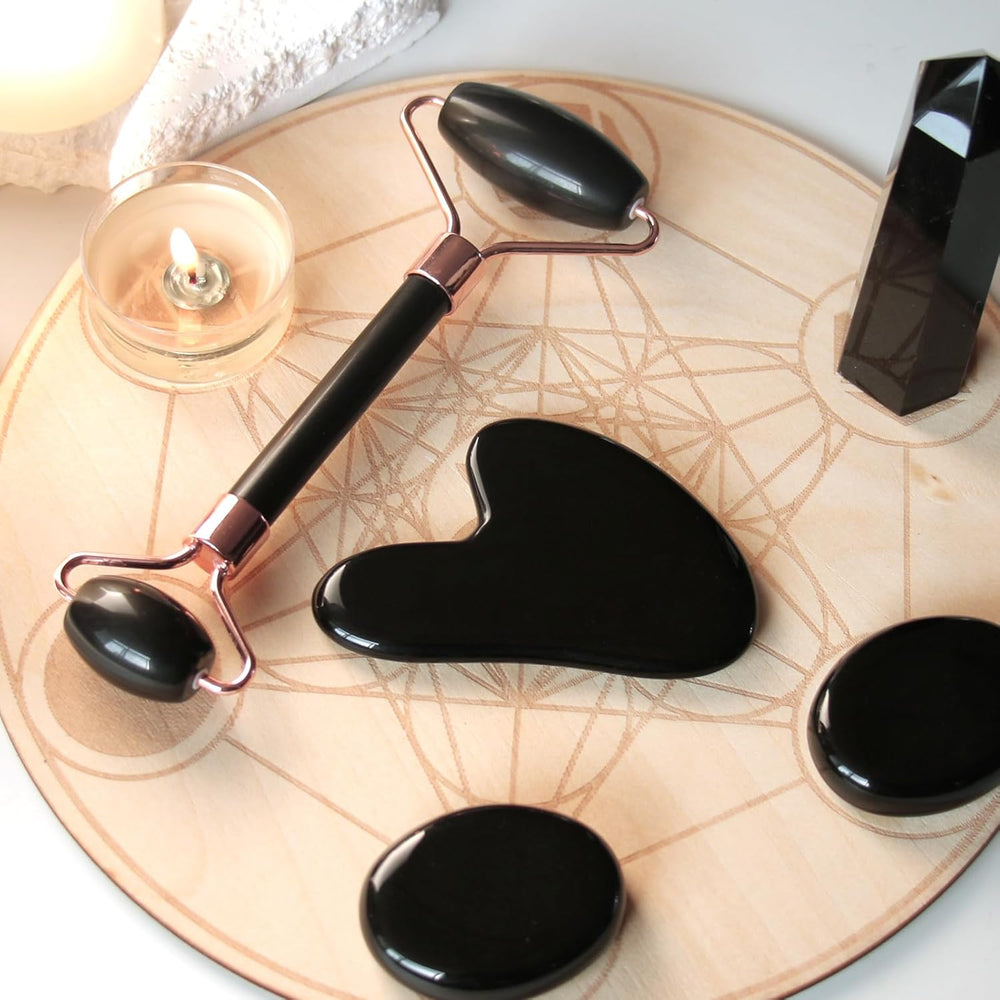 Instant Glow Gua Sha & Jade Roller Set - Premium Facial Massage Tools for Radiant Skin & Natural Beauty