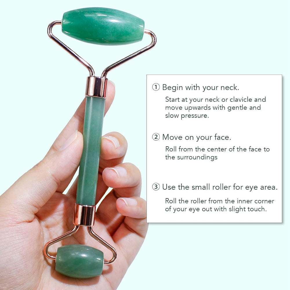 Instant Glow Gua Sha & Jade Roller Set - Premium Facial Massage Tools for Radiant Skin & Natural Beauty