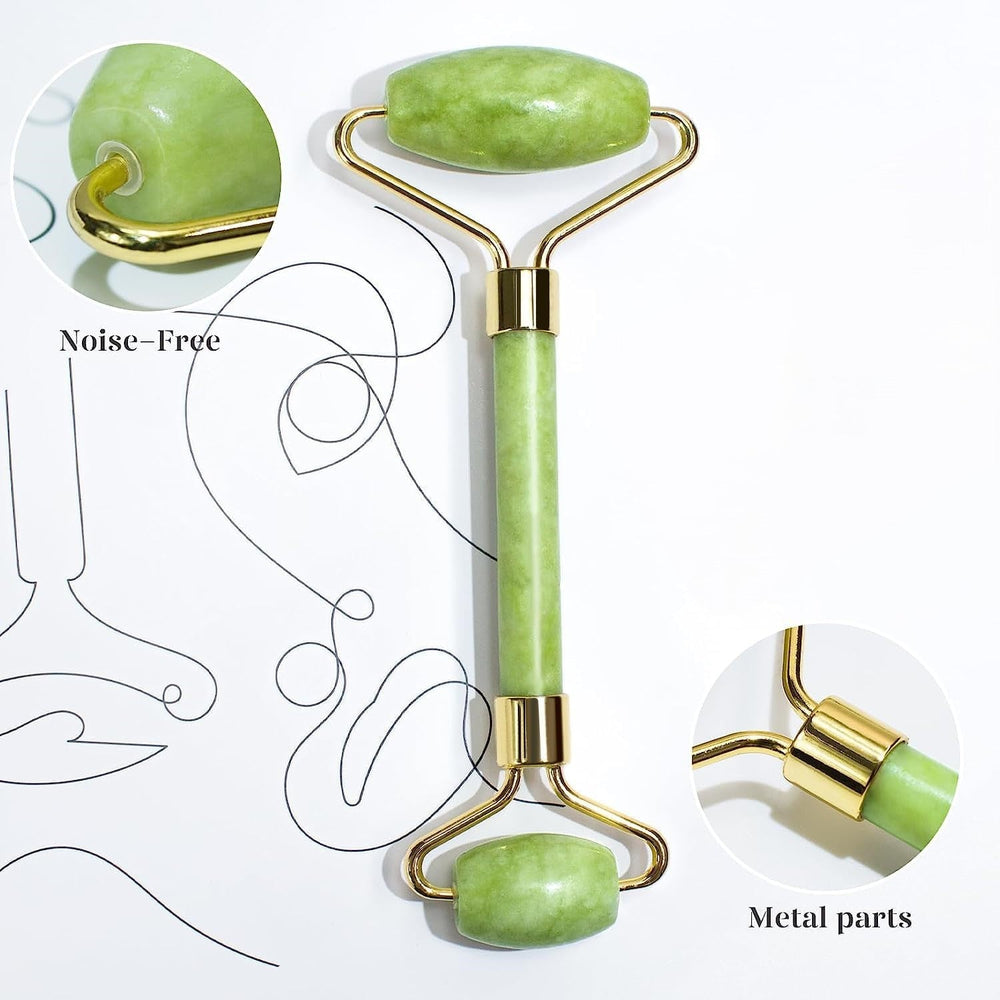 Instant Glow Gua Sha & Jade Roller Set - Premium Facial Massage Tools for Radiant Skin & Natural Beauty