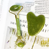 Instant Glow Gua Sha & Jade Roller Set - Premium Facial Massage Tools for Radiant Skin & Natural Beauty