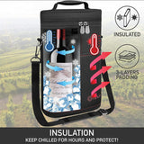 Insulated 2-Bottle Wine Cooler Tote Bag with Adjustable Strap - Perfect for Picnics, Travel, and Outdoor Events