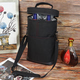 Insulated 2-Bottle Wine Cooler Tote Bag with Adjustable Strap - Perfect for Picnics, Travel, and Outdoor Events