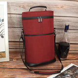 Insulated 2-Bottle Wine Cooler Tote Bag with Adjustable Strap - Perfect for Picnics, Travel, and Outdoor Events