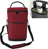 Insulated 2-Bottle Wine Cooler Tote Bag with Adjustable Strap - Perfect for Picnics, Travel, and Outdoor Events