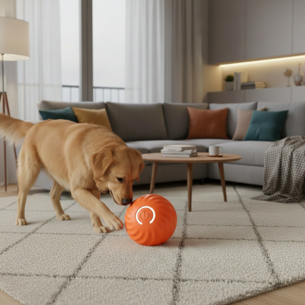 Interactive Dog Ball – Rechargeable, Durable & Obstacle-Avoidance Smart Toy