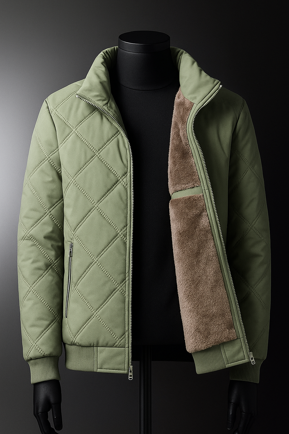 Men's quilted coat, view 2