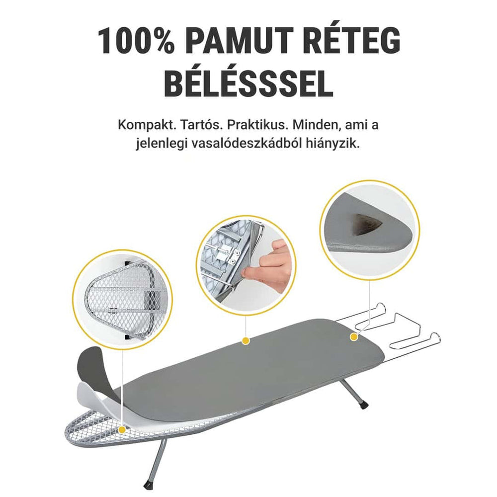 Tabletop Ironing Board – Foldable, 81×30 cm & Cotton Cover