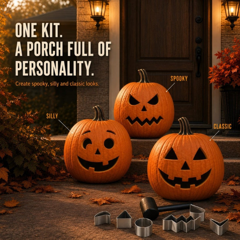 36-Piece Pumpkin Carving Kit with Stencils and LED Lights
