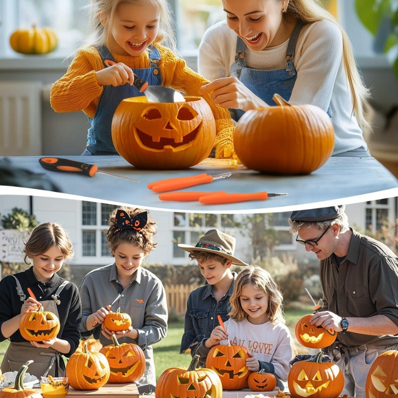 36-Piece Pumpkin Carving Kit with Stencils and LED Lights