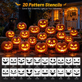 36-Piece Pumpkin Carving Kit with Stencils and LED Lights