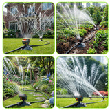 Oscillating Lawn Sprinkler with Timer – 16 Nozzles, 100m² Coverage & 4 Spray Modes