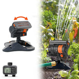 Oscillating Lawn Sprinkler with Timer – 16 Nozzles, 100m² Coverage & 4 Spray Modes