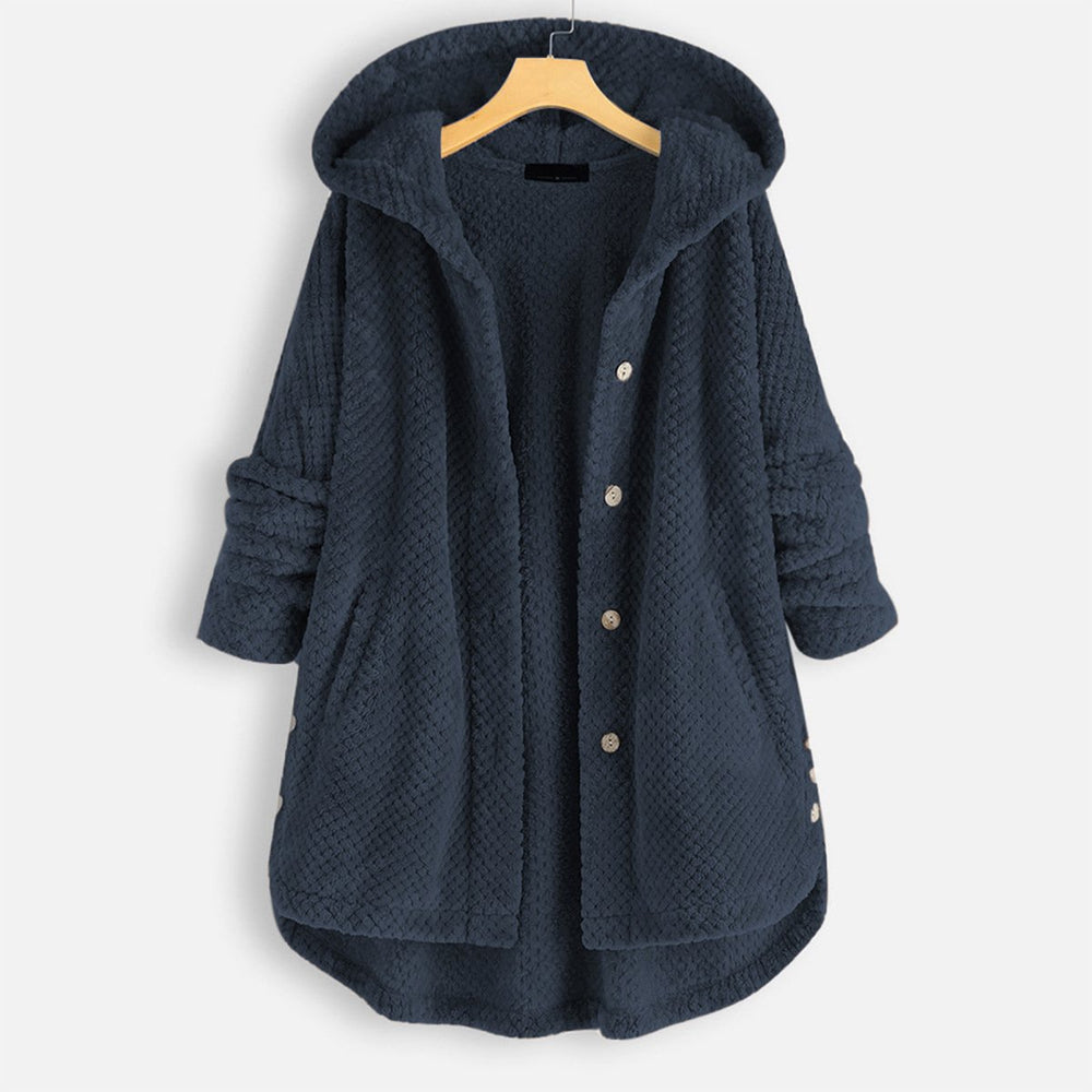 Optimized Product Title: "Izzy Women's Reversible Fleece Jacket with Half-Length Design and Hood - Cozy & Versatile Outerwear" 

This title includes relevant keywords for better search visibility while clearly describing the product features.