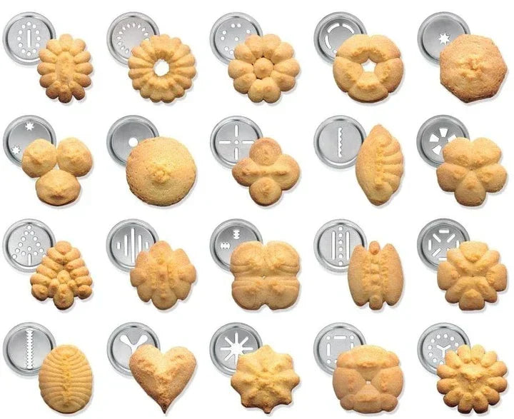BowLift | Cookie press made of stainless steel with attachments for creative cookies and pastries
