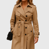 Women's belted trench coat, view 1