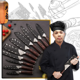 Premium Damascus Steel Kitchen Knives Set with Ergonomic Pakkawood Handles - Superior Sharpness & Durability