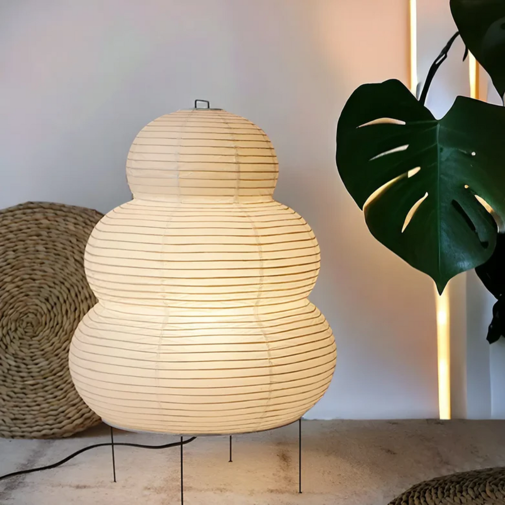 SereneAura Japanese Wabi-Sabi Floor Lamp - Elegant Minimalist Lighting for Tranquil Spaces