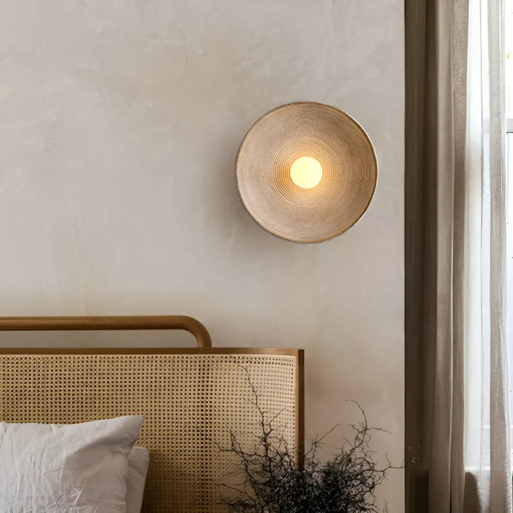 ZenGlow Disc - Japanese Wabi-Sabi Wall Lamp for Tranquil Home Decor