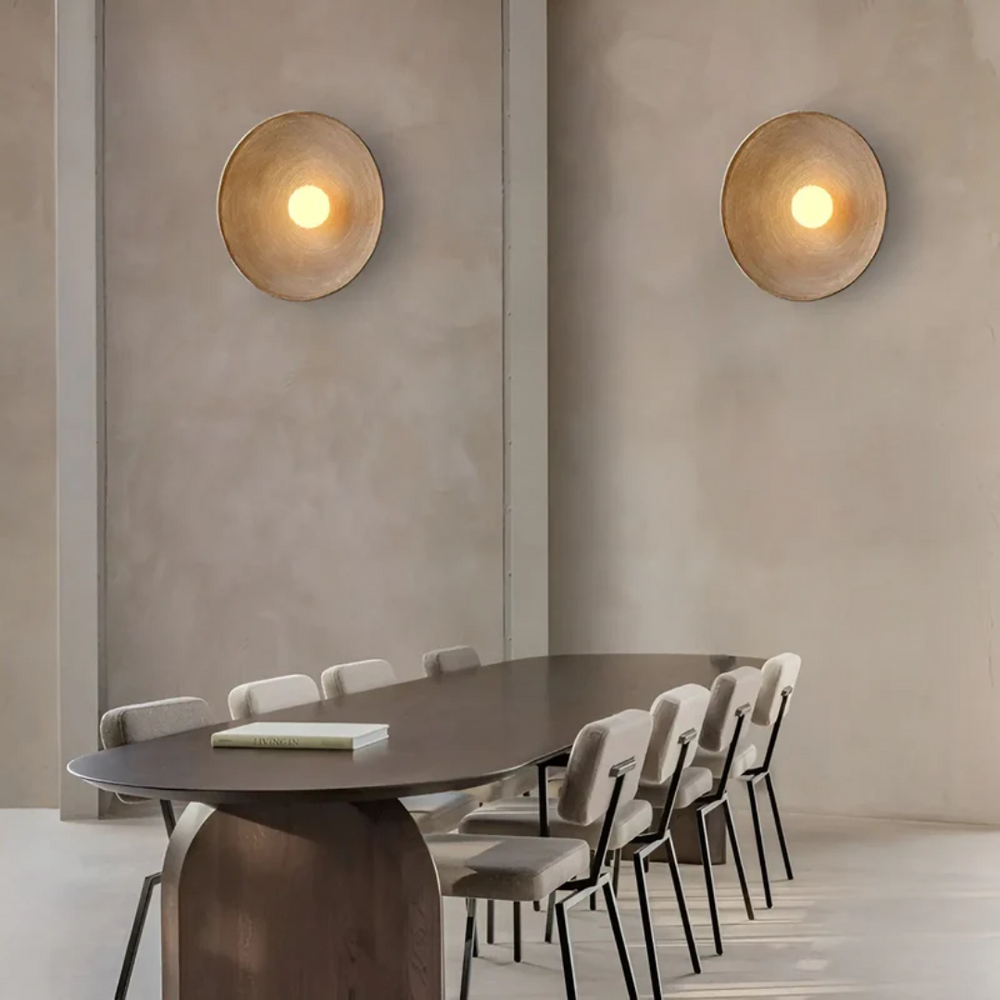 ZenGlow Disc - Japanese Wabi-Sabi Wall Lamp for Tranquil Home Decor
