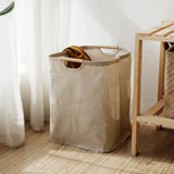 Japanese-Style Foldable Cotton-Linen Storage Bin - Stylish & Space-Saving Organizer