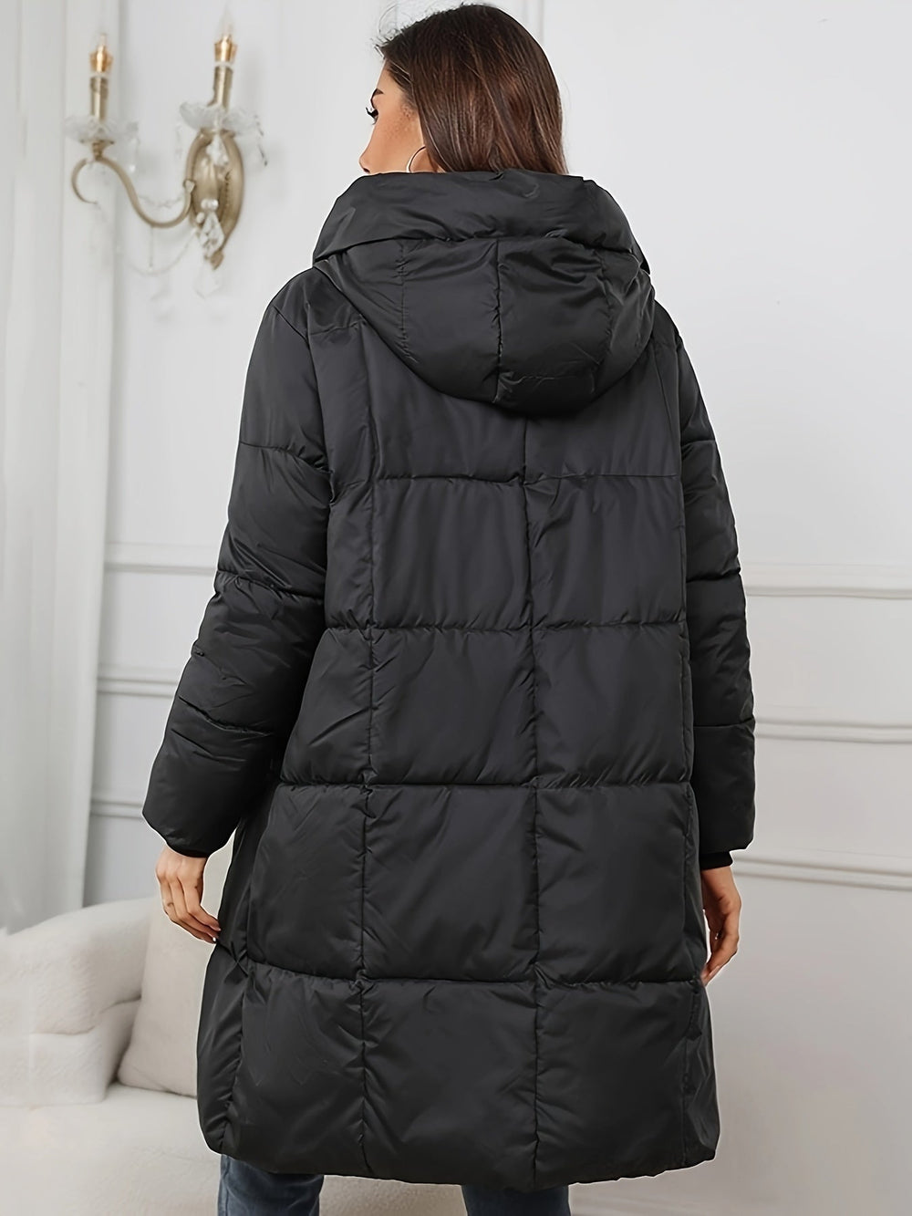 Women's padded puffer jacket, view 2